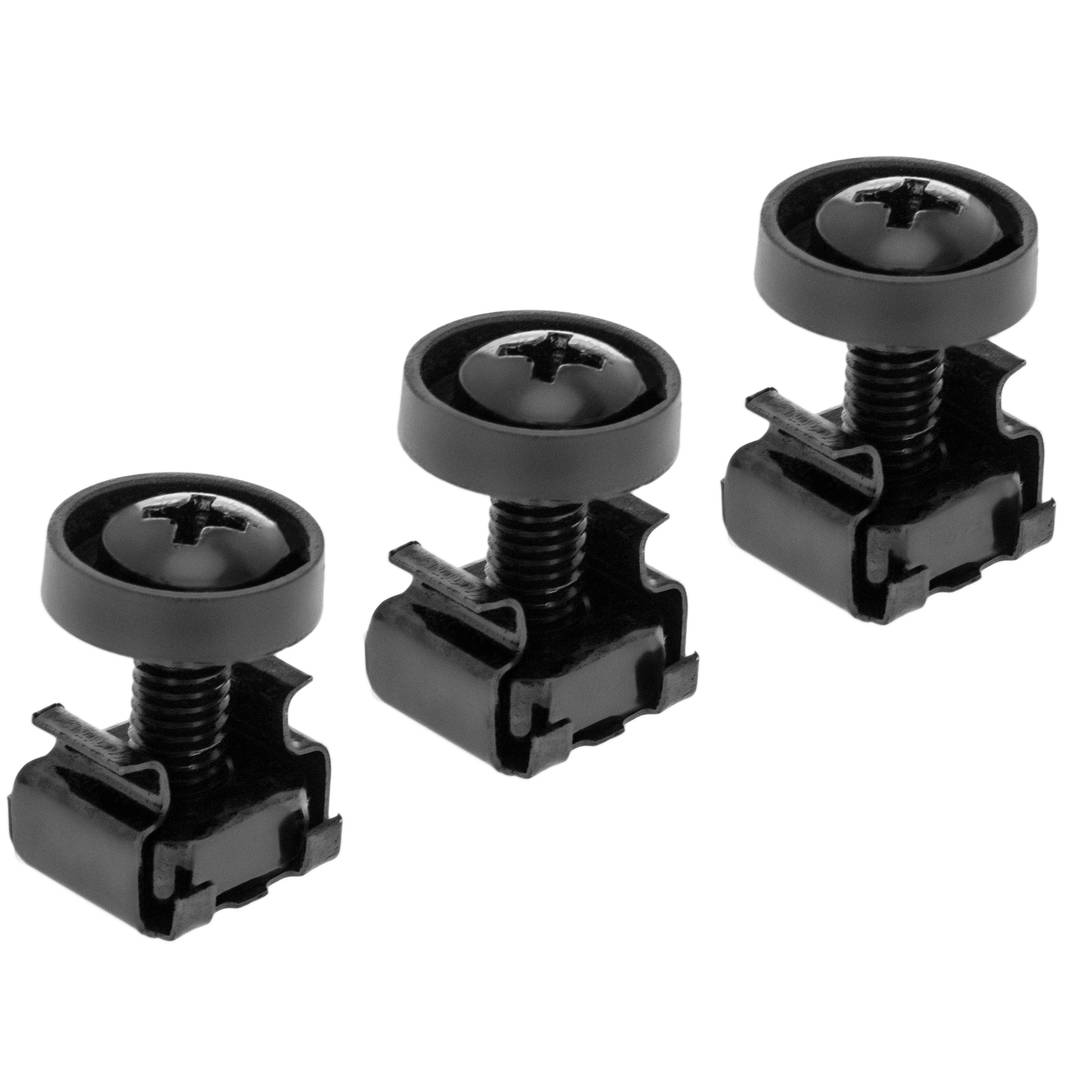 Pack de 100 cargols M5 color negre amb rosca engabiada per a armari Rack