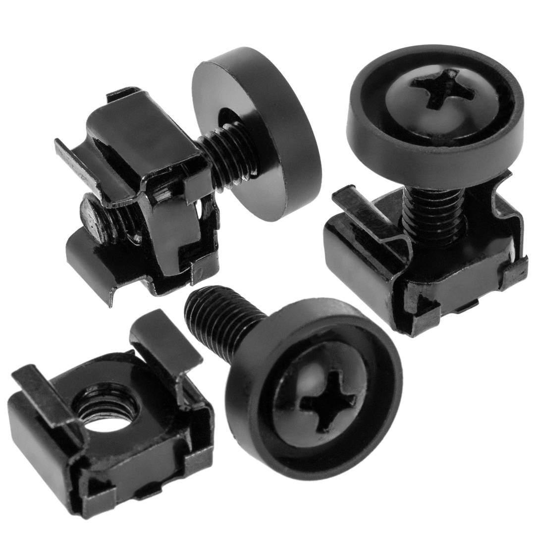 Pack de 100 cargols M5 color negre amb rosca engabiada per a armari Rack