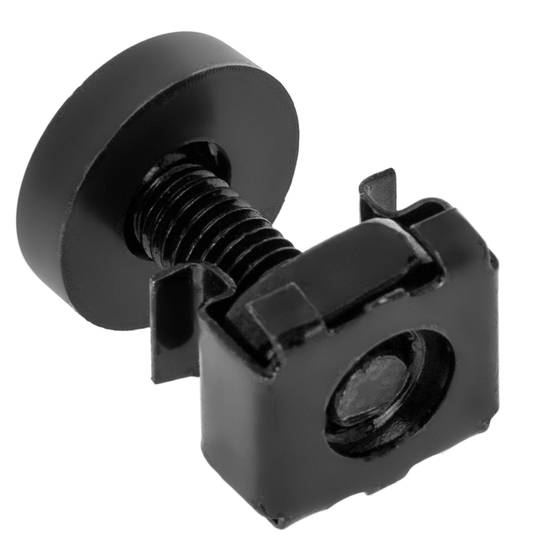 Pack de 100 cargols M5 color negre amb rosca engabiada per a armari Rack