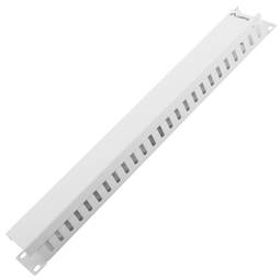 Painel guia de cabos para gabinete rack branco de 19" para gerenciamento de cabos 1U Lanberg AK-1201-S