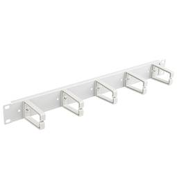 Pannello passacavi per armadio rack 19" bianco con 5 anelli 1U Lanberg AK-1202-S
