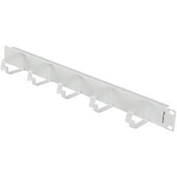 Panel pasacables para armario rack 19" blanco de 5 de anillas 1U Lanberg
