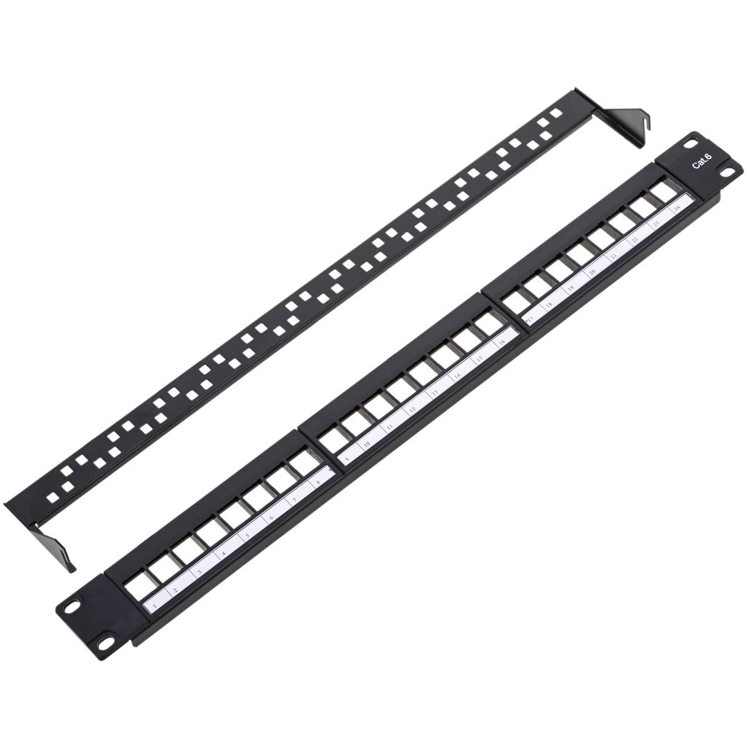 Patch panel rack 19 16-portowy 1U typ 110 do konfigurowalnego keystone