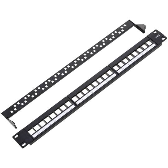 Patch panel rack 19 16-portowy 1U typ 110 do konfigurowalnego keystone