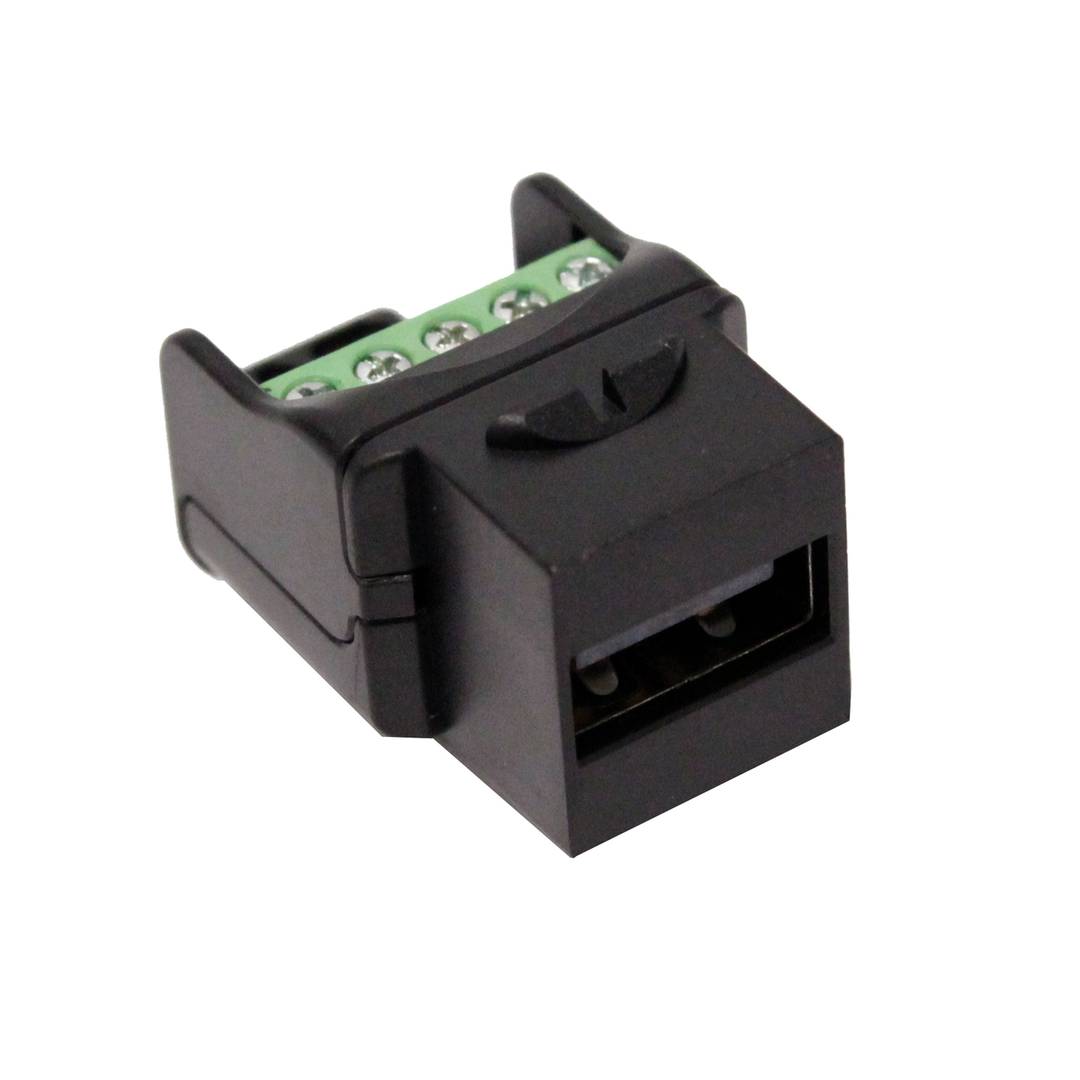 Keystone USB 2.0 A female to terminal block 5-pin for patch panel frame 110