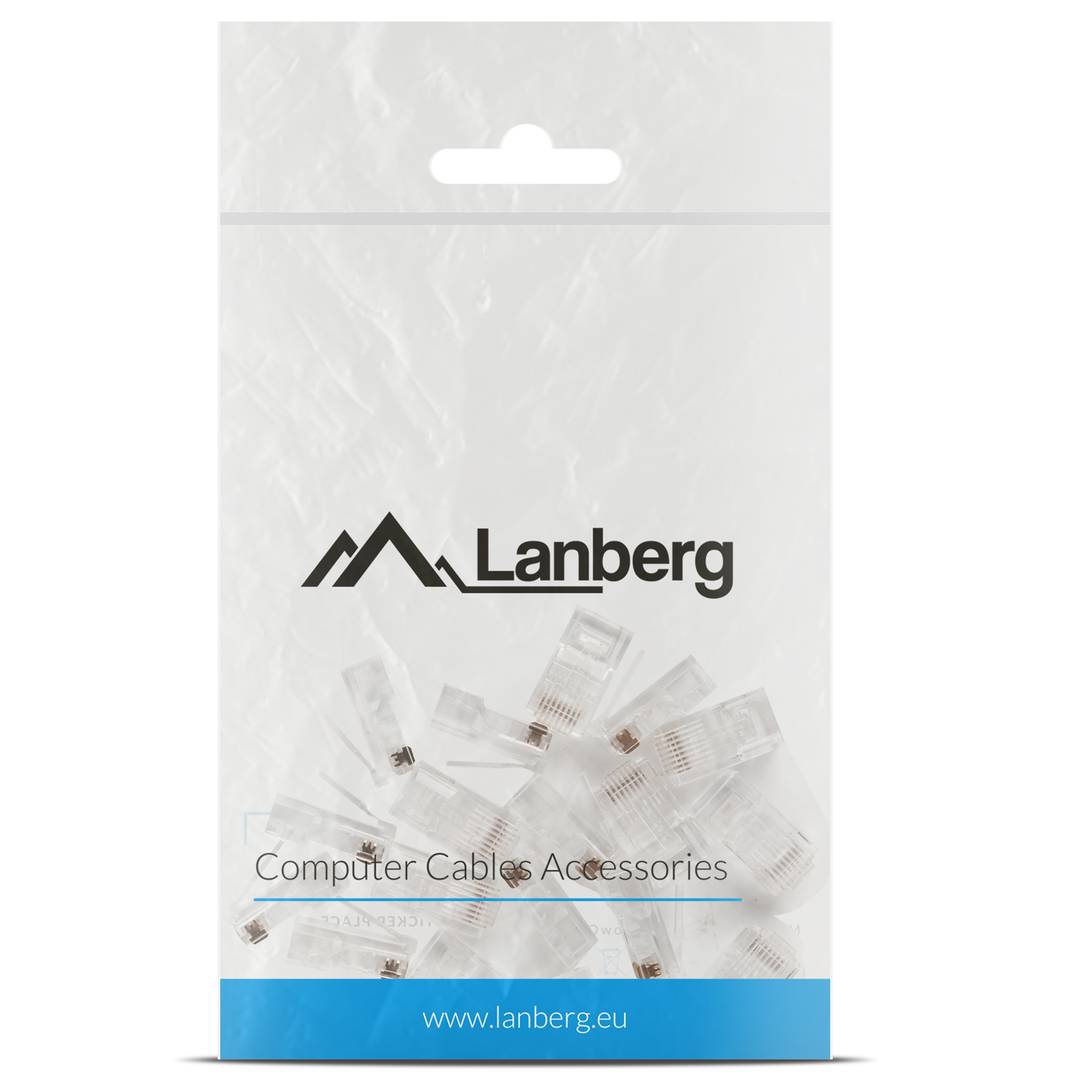 Opakowanie 100 szt. 8-pinowy wtyk RJ45 kat.5E UTP 8-pinowy Lanberg PLU-5000EZ