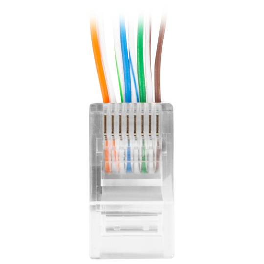 Pack de 20 unidades enchufe RJ45 de 8 clavijas cat.5E UTP de 8 pin de Lanberg PLU-5020EZ