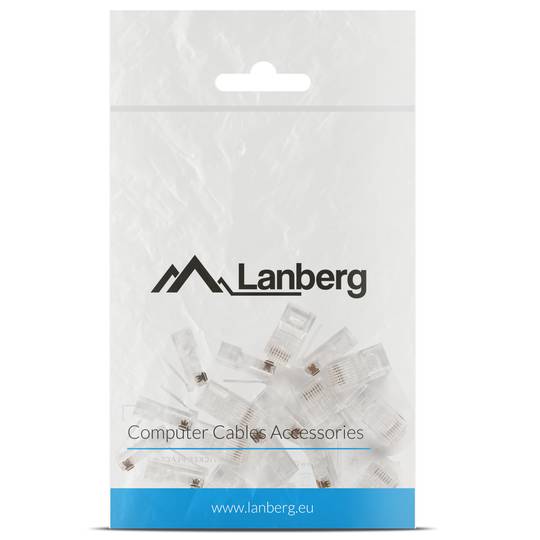 Pack de 20 unidades enchufe RJ45 de 8 clavijas cat.5E UTP de 8 pin de Lanberg PLU-5020EZ