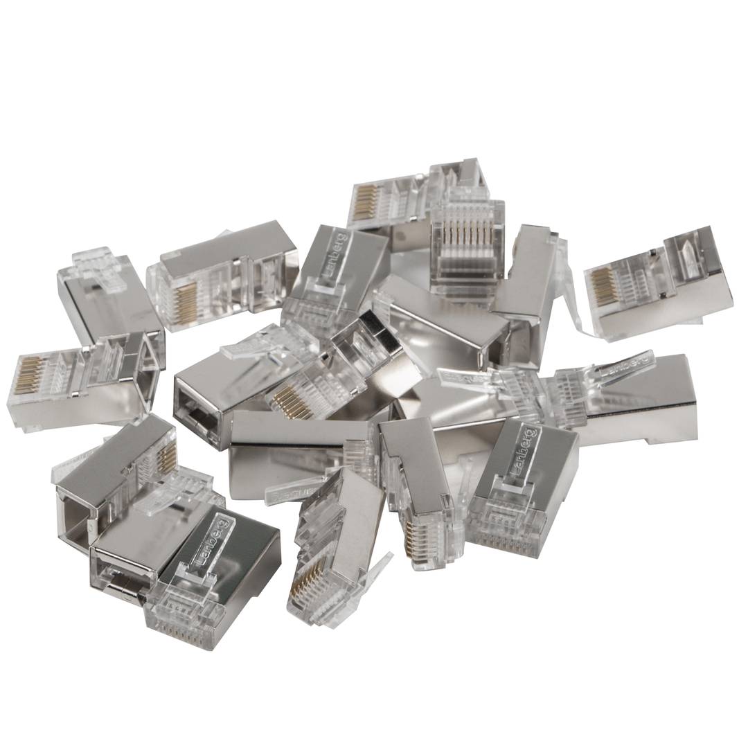 Confezione da 20 unità Spina RJ45 a 8 pin cat.5E FTP Lanberg a 8 pin PLS-5020EZ