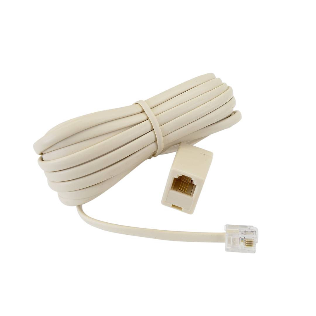 BT 4-Wire Telephone Extension Cable 3M Landline Phone Line Long White 