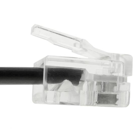 Câble adaptateur téléphonique RJ11 - RJ45 - Câble adaptateur téléphonique,  Connecteur 1 : RJ11 mâle (6p4c), Connecteur 2 : RJ45 mâle (8p4c), Longueur  : 3 mètres, Couleur : noir