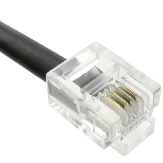 cordon téléphonique á 4 fils bouclés connecteurs RJ11 2m