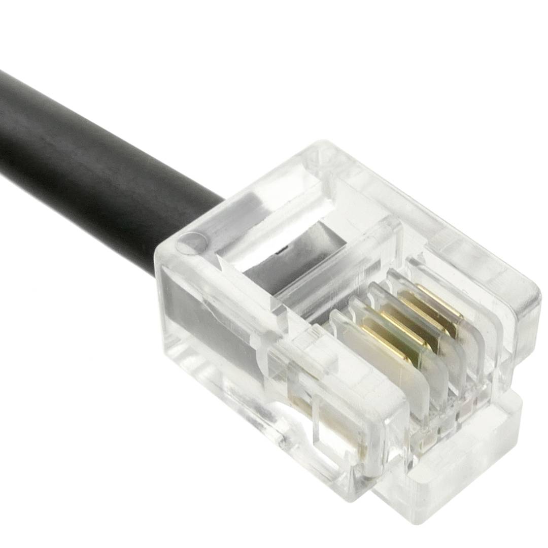 Câble téléphonique bouclé 4 fils et connecteurs RJ11 3 mètres - Cablematic