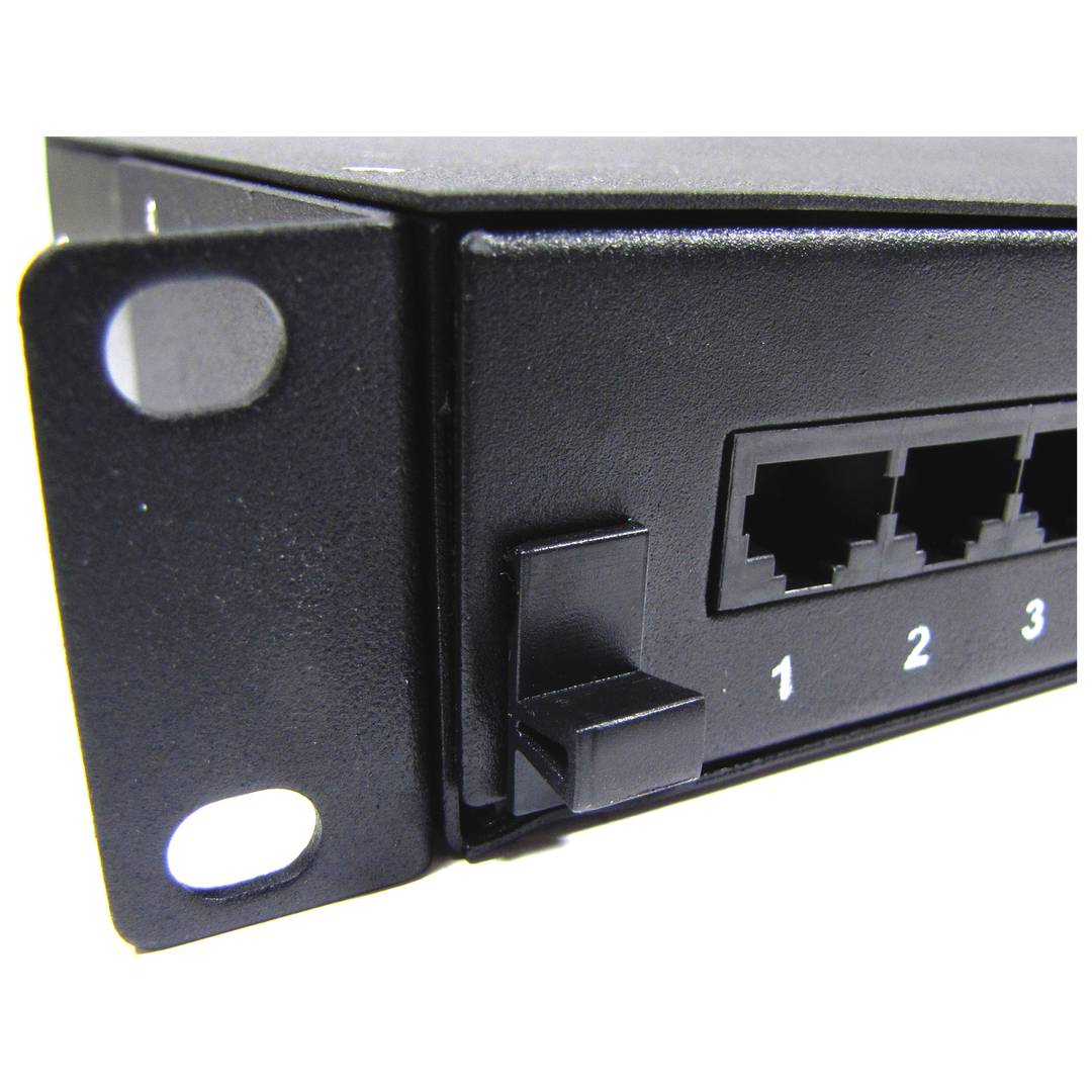Patch-Panel 1HE 25 Cat.3 RJ45 (8p4c) schwarz auf ausziehbarer Schubla