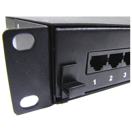 Patch-Panel 1HE 25 Cat.3 RJ45 (8p4c) schwarz auf ausziehbarer Schubla