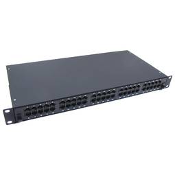 Patch panel 1U 50 Cat.3 RJ45 (8p4c) black on pull-out drawer