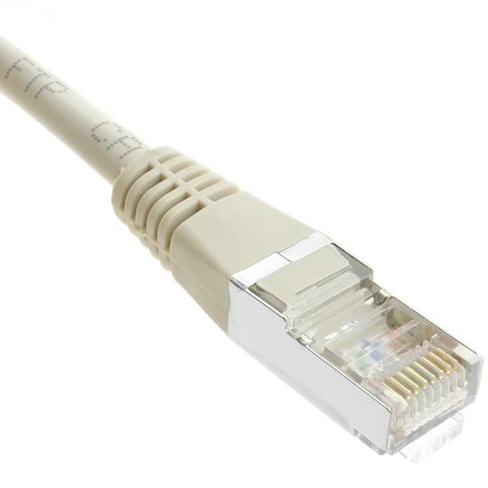 Szary kabel sieciowy Ethernet kat. 6 FTP o długości 20 m
