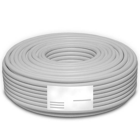 Bobina de cable de red ethernet Cat.6a S/FTP de 50 m de color gris