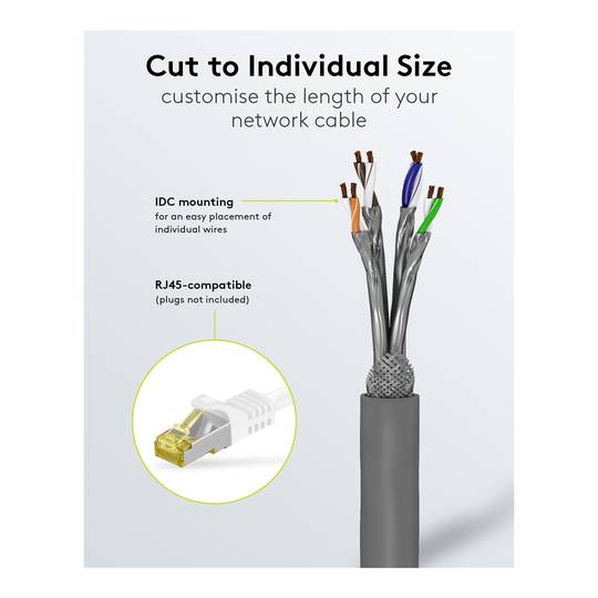 Netzwerkkabelrolle Cat.6a S/FTP 305 m grau