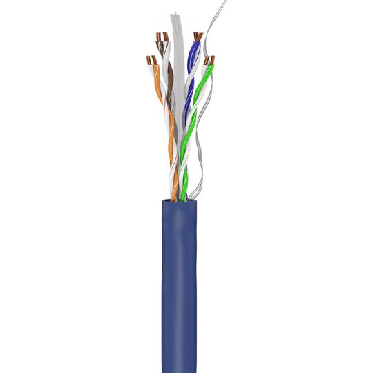 Bobina di cavo di rete ethernet rigido Cat.6a U/UTP LSZH 100 m blu