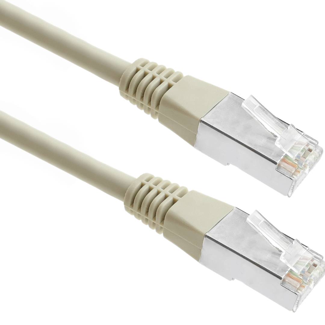 Szary kabel sieciowy Ethernet kat. 6 FTP o długości 1.5 m