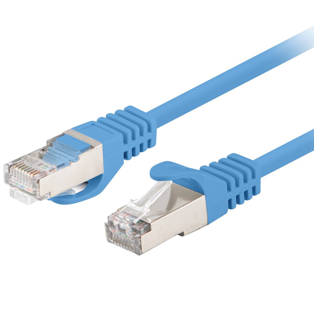 Pacote de 10 unidades Lanberg cat 6 Cabo de rede FTP de 1,5 m cor azul PCF6-20CC-0150-B