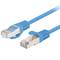 Pacote de 10 unidades Lanberg cat 6 Cabo de rede FTP de 1,5 m cor azul PCF6-20CC-0150-B