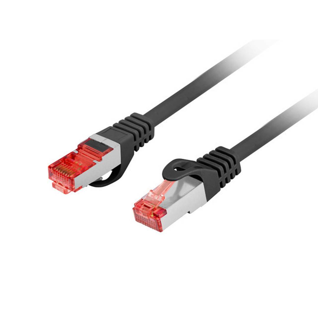 Lanberg Netzwerkkabel 2 m Cat6, F/UTP (FTP) mit RJ-45 Steckern an beiden Enden PCF6-10CU-0200-BK