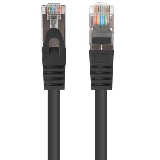 Pacote de 10 unidades Cabo de rede Lanberg cat.6 FTP 5 m cor preta PCF6-20CC-0500-BK