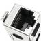 Conector pedra angular RJ45 feminino para RJ45 feminino Cat.6A FTP metálico compacto