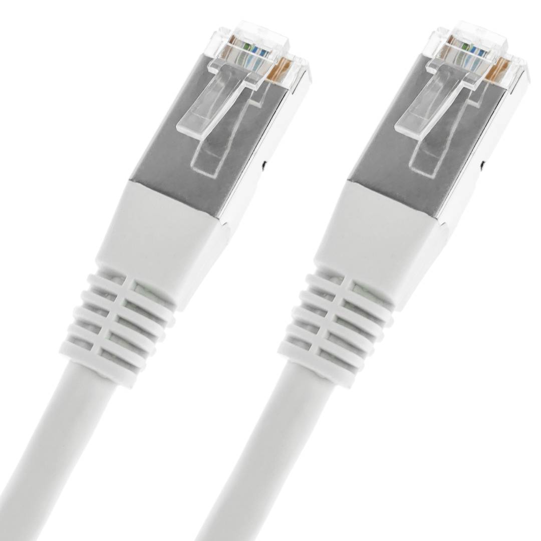 Câble réseau UTP catégorie 5e ethernet 20m blanc - Cablematic