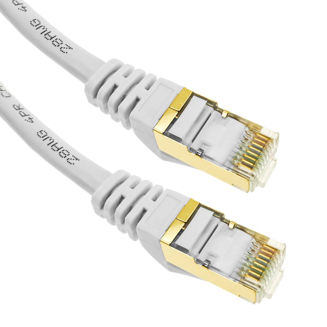 Network cable ethernet 25 cm LAN SSTP RJ45 Cat.7 white