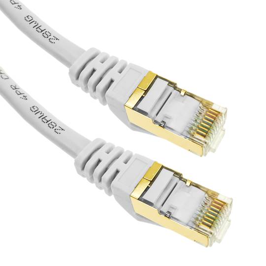Network cable ethernet 25 cm LAN SSTP RJ45 Cat.7 white