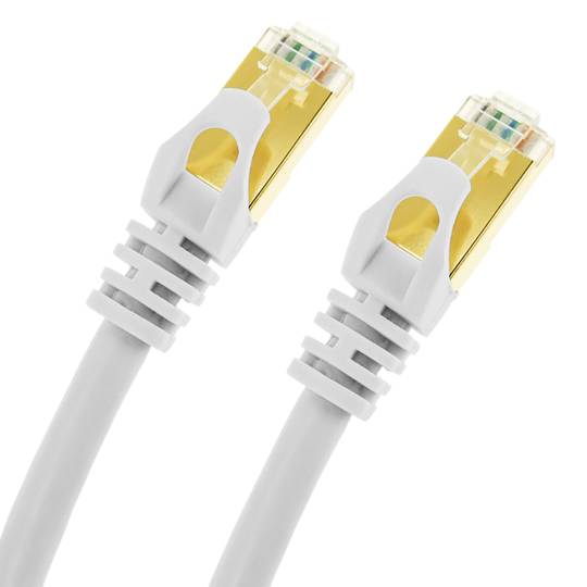 Network cable ethernet 25 cm LAN SSTP RJ45 Cat.7 white