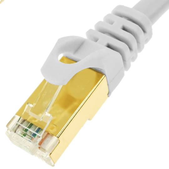 Network cable ethernet 25 cm LAN SSTP RJ45 Cat.7 white