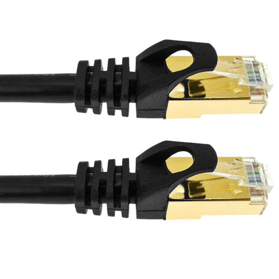 Câble réseau ethernet 25 cm LAN SFTP RJ45 Cat.7 noir - Cablematic