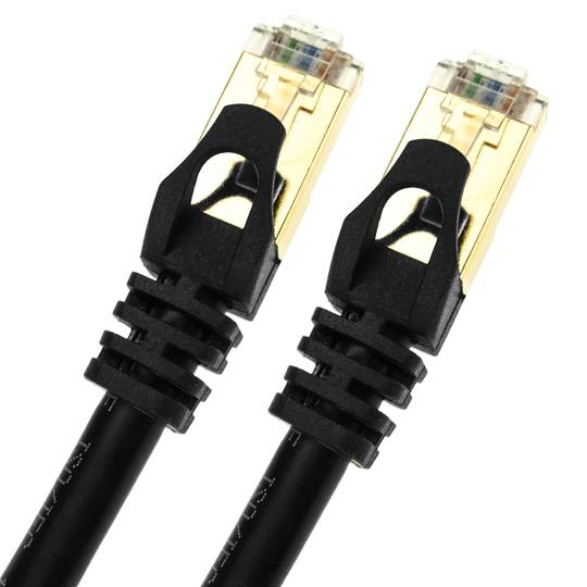 Ethernet-Netzwerkkabel 20 meter LAN SFTP RJ45 Cat.7 schwarz