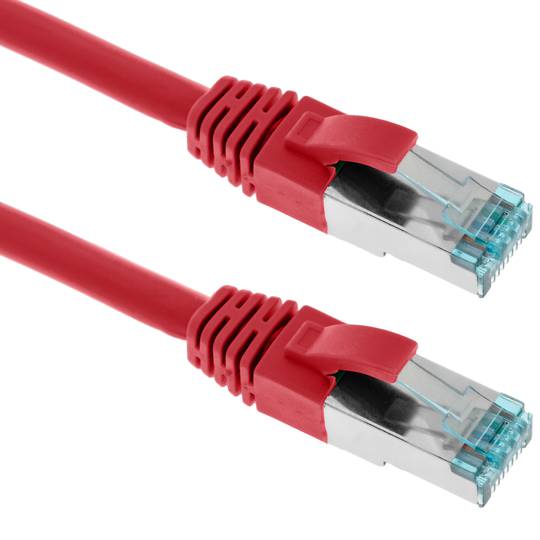 Ethernet Netzwerkkabel 25cm LAN SFTP LAN RJ45 Kat. 7 Rot