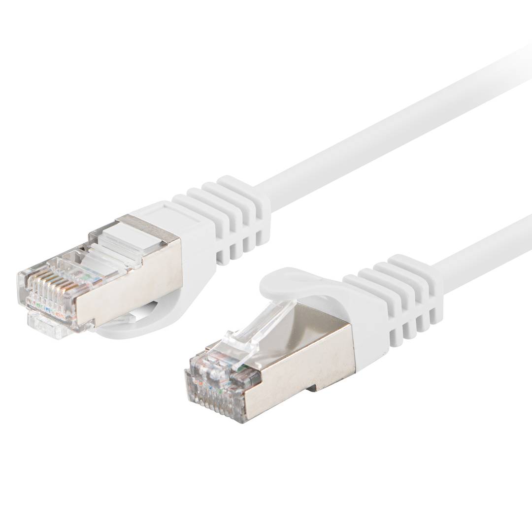 Câble réseau RJ45 CAT 6a S/FTP 10Gb blanc 25cm