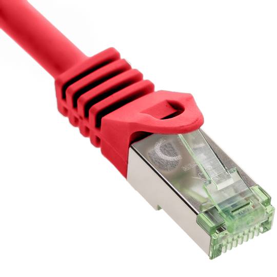 Cat ethernet-netwerkkabel. 8.1 S/FTP 0.25 m rood