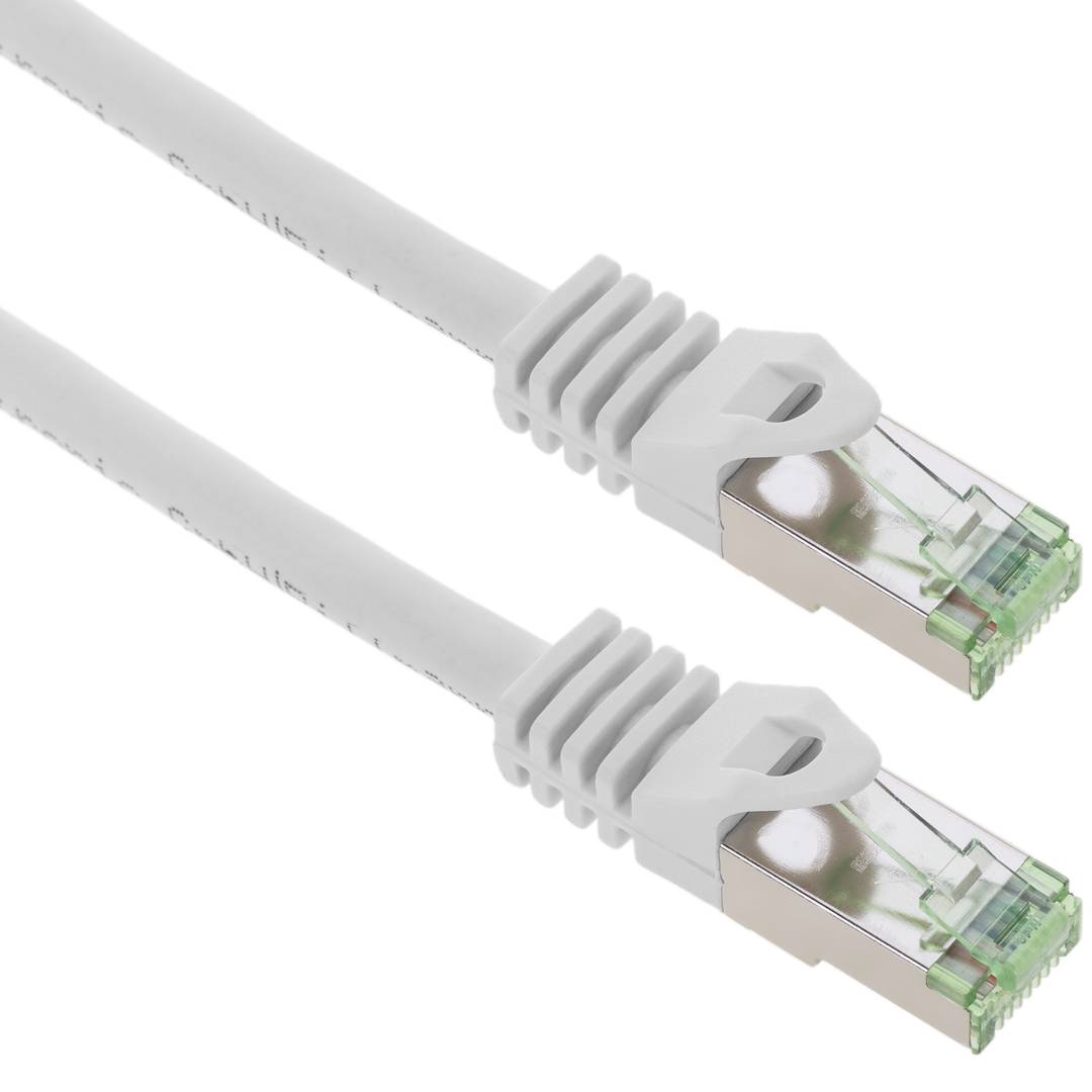 Cat ethernet-netwerkkabel. 8.1 S/FTP 0.25 m witte kleur