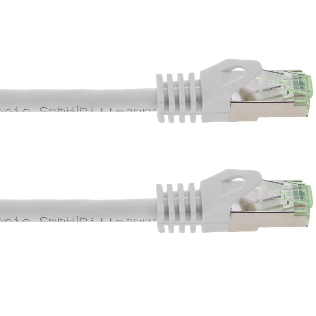 Cat ethernet-netwerkkabel. 8.1 S/FTP 0.25 m witte kleur