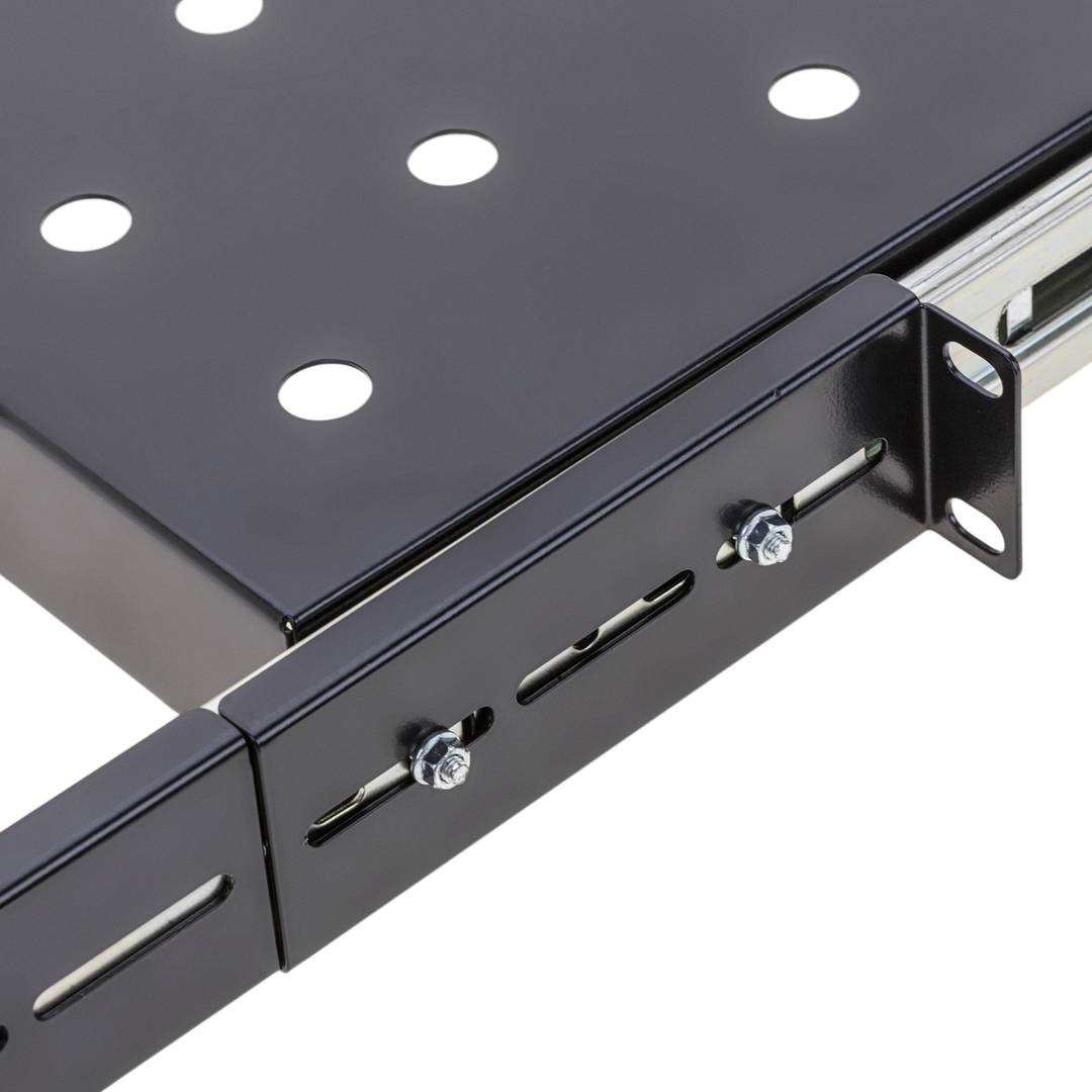 Teleskopablage für Rack19 1U und unten 280mm 280-450mm