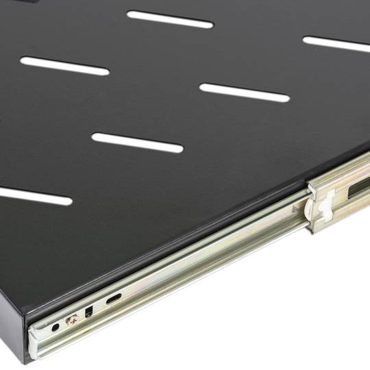 Telescopic tray for server rack 19 inch 1U 550mm depth sliding slides shelf