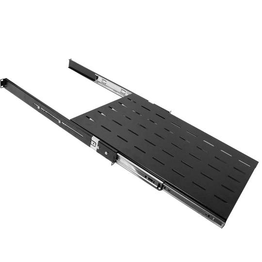 Telescopic tray for server rack 19 inch 1U 550mm depth sliding slides shelf  - Cablematic