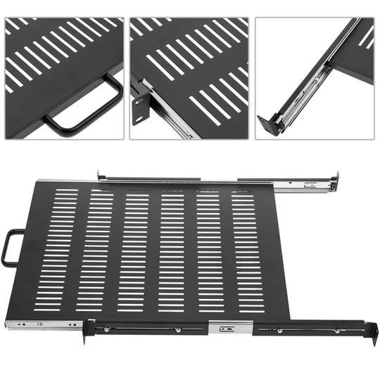 Teleskopablage für Rack 19 1U und unten 550mm - 650mm