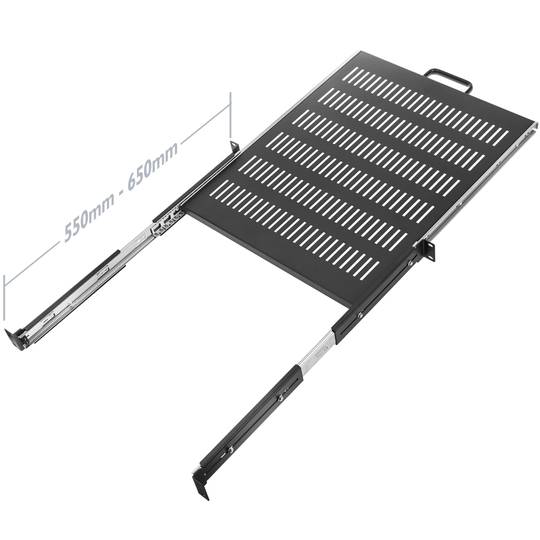 Teleskopablage für Rack 19 1U und unten 550mm - 650mm