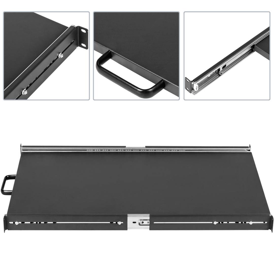 Telescopic tray 1U rack mounting F750 with front rear