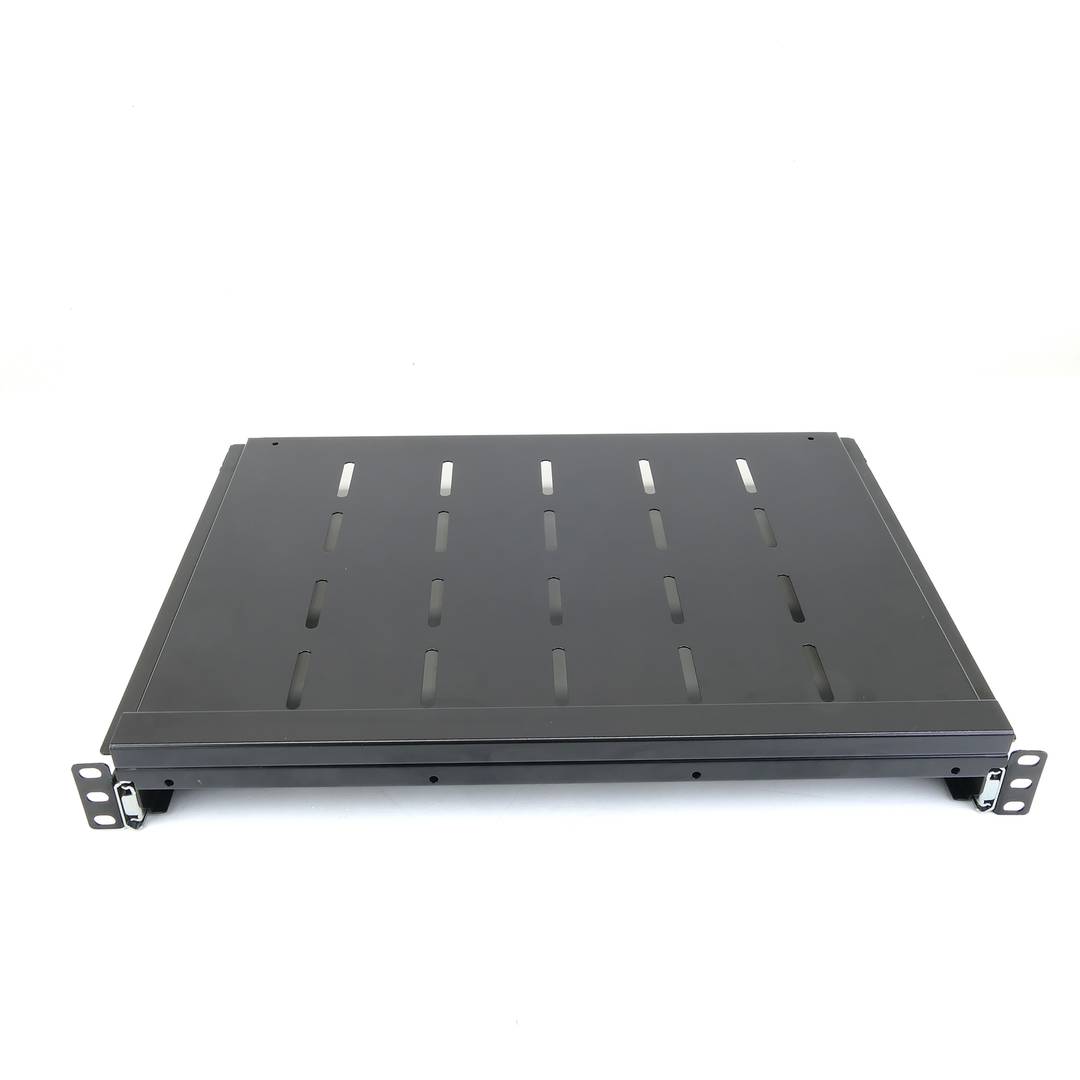 Telescopic tray for server rack 19 inch 1U 550mm depth sliding slides shelf  - Cablematic