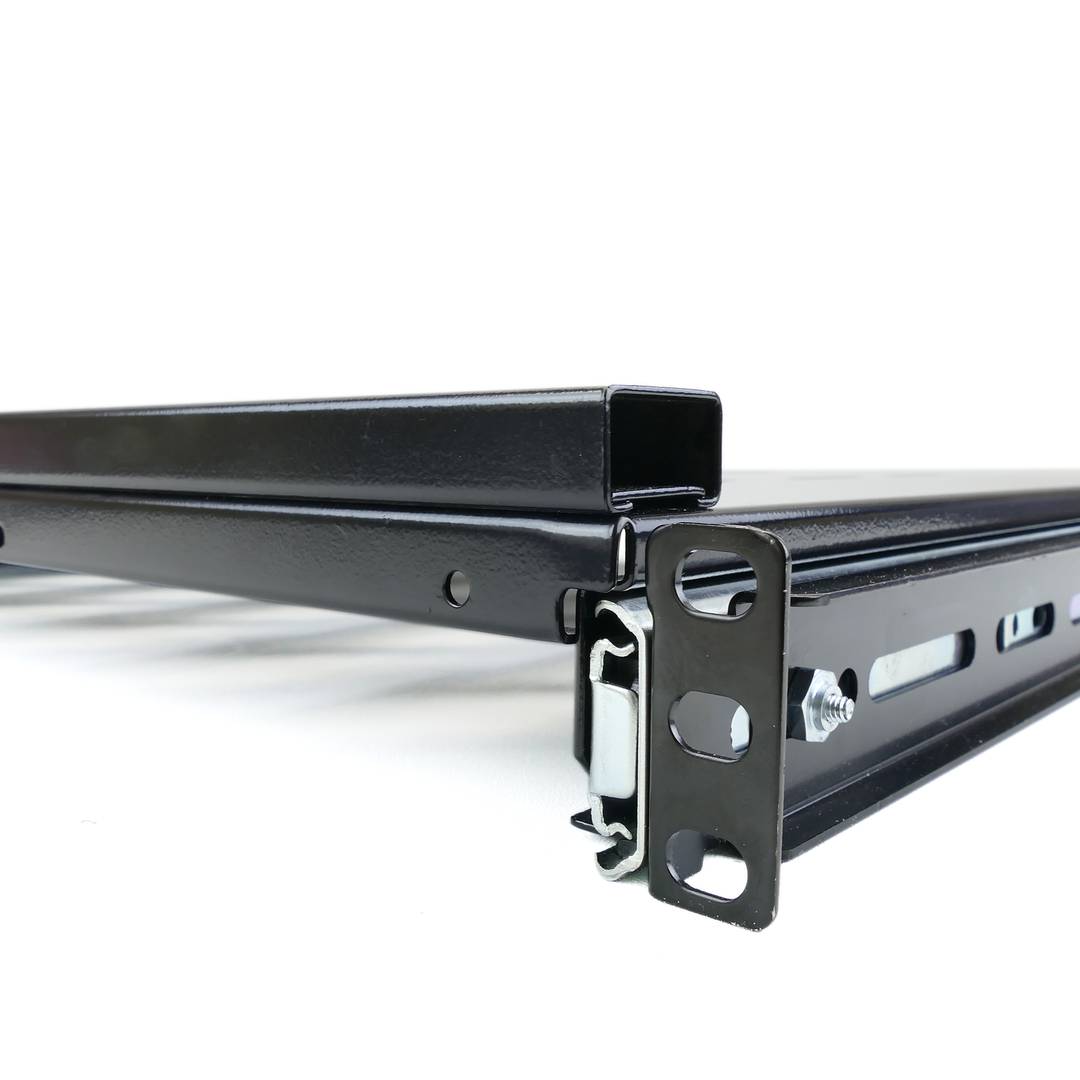 Telescopic tray for server rack 19 inch 1U 550mm depth sliding slides shelf  - Cablematic